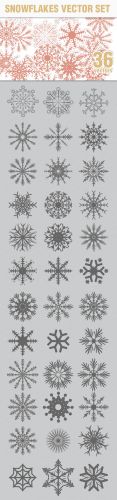 Designtnt - Vector Snowflakes Set 1