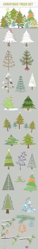 Designtnt - Christmas Trees Vector Set 1