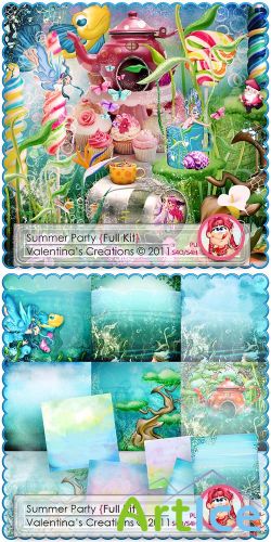 Scrap Set - Summer Party PNG and JPG Files