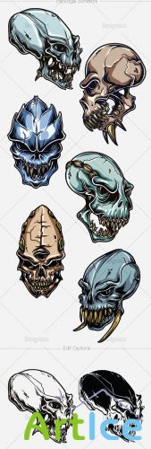 Vector Skulls Set 1