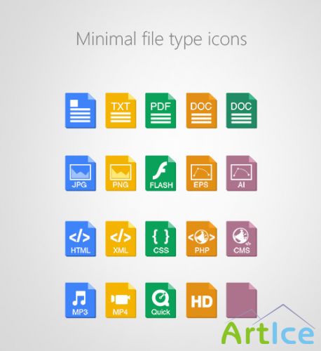 PSD Source - Beautiful Minimal File Type Icons