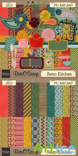 Scrap Set - Retro Kitchen PNG and JPG Files