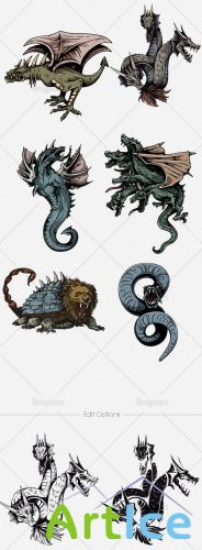 Vector Mythical Creatures Set 4