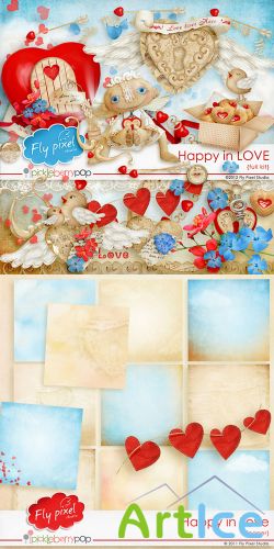 Scrap Set - Happy In Love PNG and JPG Files