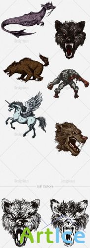 Vector Mythical Creatures Set 8