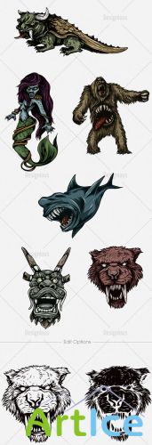 Vector Mythical Creatures Set 9