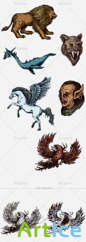 Vector Mythical Creatures Set 6