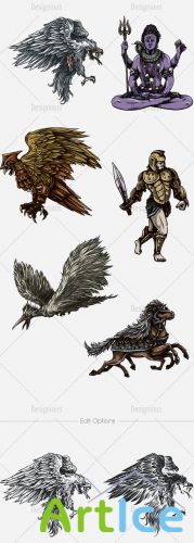 Vector Mythical Creatures Set 7