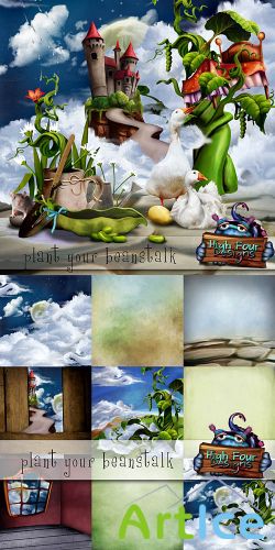 Scrap Set - Plant Your Beanstalk PNG and JPG Files