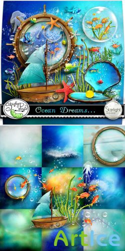 Scrap Set - Ocean Dreams PNG and JPG Files
