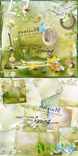 Scrap Set - Here Comes the Spring PNG and JPG Files