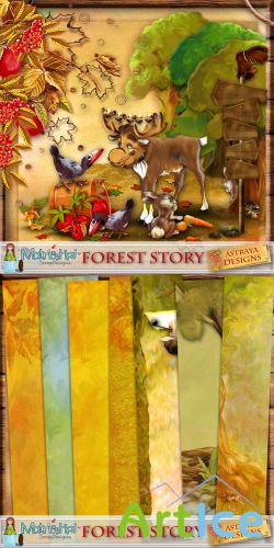 Scrap Set - Forest Story PNG and JPG Files
