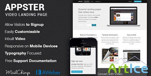 ThemeForest - Appster App & Software Landing Page - RIP