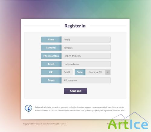 PSD Web Design - Landing Page Form