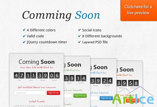 Designtnt - Coming Soon Page HTML Template