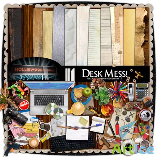 Scrap Set - Desk Mess! PNG and JPG Files