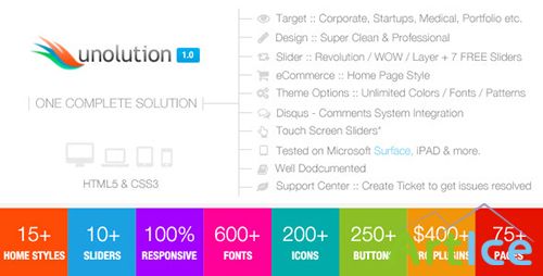 ThemeForest - UNOLUTION One Complete Solution - Responsive HTML5 - RIP