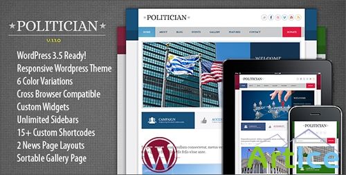 ThemeForest - Politician v1.0.4 - Responsive WordPress Theme - FULL