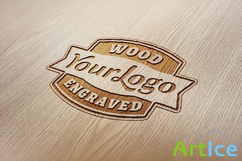 PSD Source - Wood Engraved Logo Mock-Up
