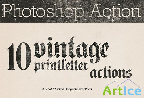 Designtnt - Vintage Printletter Photoshop Actions