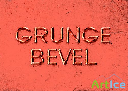 PSD Style - Grunge Bevel Text Effect