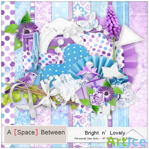 Scrap Set - Bright n Lovely PNG and JPG Files