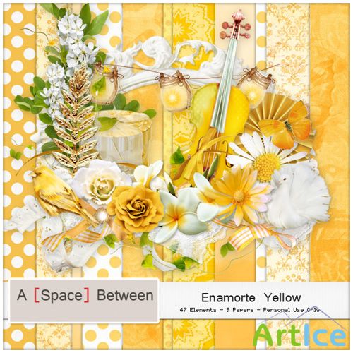 Scrap Set - Enamorte Yellow PNG and JPG Files