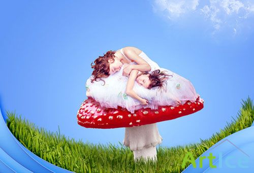 Designtnt - Create Cute Fantasy Composition Photoshop