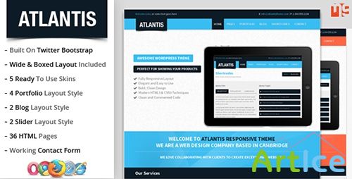 ThemeForest - Atlantis : Bootstrap Multipurpose Responsive Theme - RIP