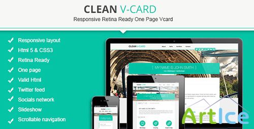 ThemeForest - Clean Responsive Retina Ready V-card Template - RIP