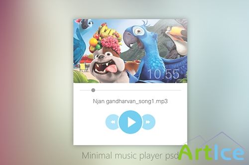 PSD Web Design - Minimal Music Player UI