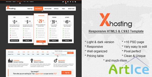 ThemeForest - Xhosting Responsive HTML5 & CSS3 Template - RIP