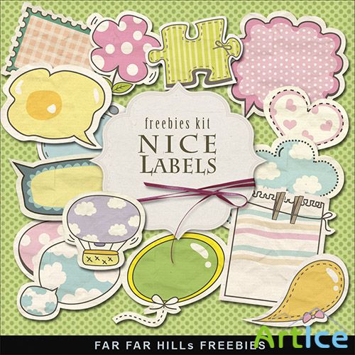 Childrens Scrap-kit - Baby Nice Labels PNG Images