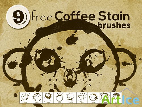 Coffee Stain Photoshop .ABR Brushes