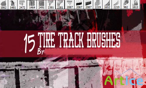15 Pack Tire Tread Grunge Brushes