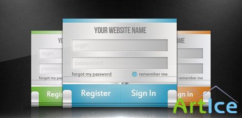 Colorful Login Form PSD Template