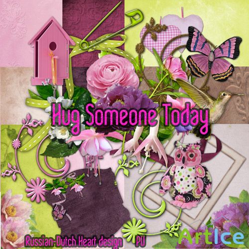 Scrap Set - Hug Someone Today PNG and JPG Files