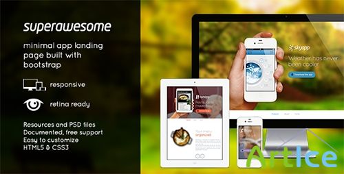 ThemeForest - Superawesome - Retina Bootstrap App Landing Page v1.1