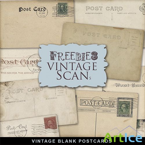 Scrap-kit - Vintage Blank Postcards - 1
