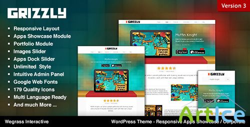 ThemeForest - Grizzly v3.0.4 - Responsive App Showcase / Corporate