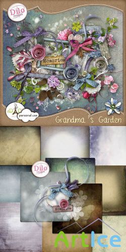 Scrap Set - Grandmas Garden PNG and JPG Files