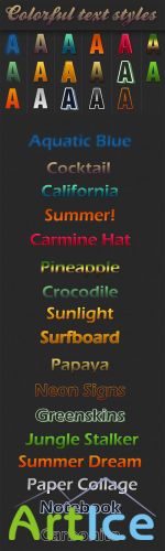 Designtnt - Colorful Text Styles for Photoshop