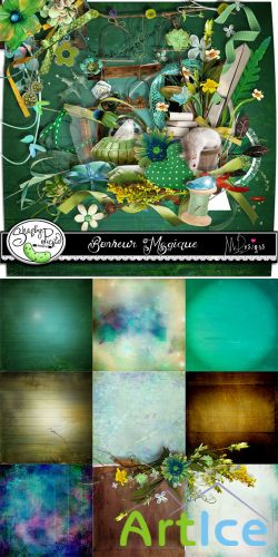 Scrap Set - Bonheur Magique PNG and JPG Files