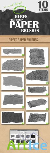 Designtnt - Ripped Paper Photoshop Brushes