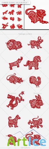 Chinese Zodiac Vector Set