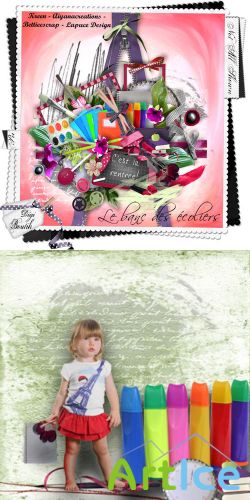 Scrap Set - Le banc des ecoliers PNG and JPG Files