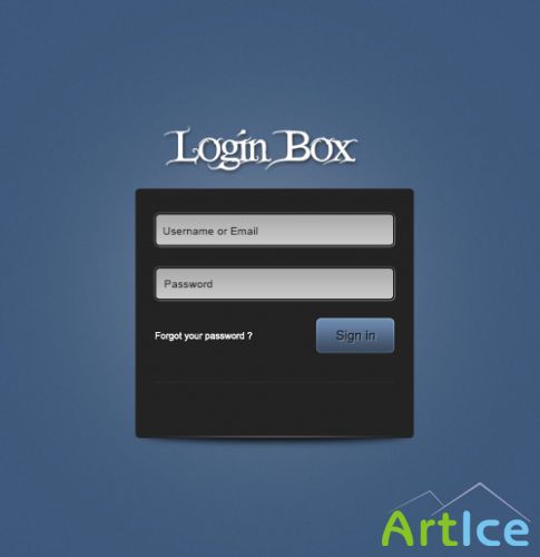 PSD Web Design - Dark Simple Login Box