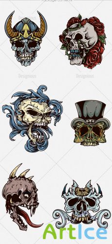 Vector Skulls Set 29