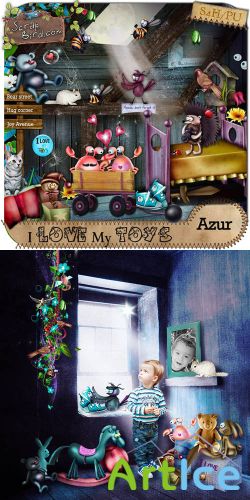 Scrap Set - I Love My Toys PNG and JPG Files