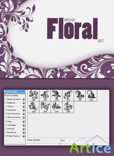 Designtnt - Floral PS Brushes Set 1